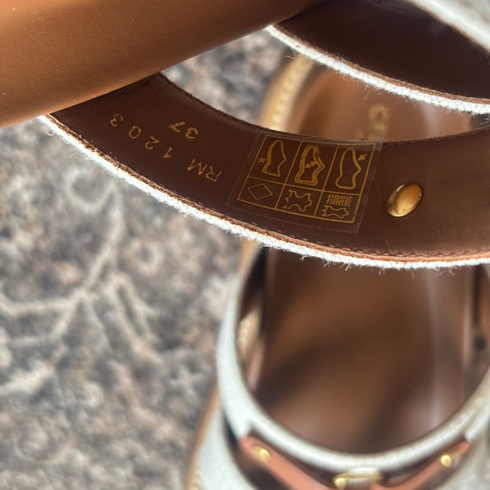 AUTHENTIC Celine Tippi Slide in Canvas and Calfskin - Picture 6 of 6
